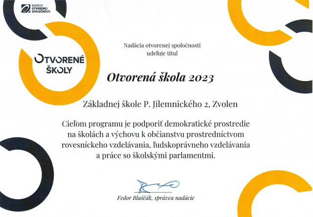 Read more about the article Sme Otvorená škola 2023/2024