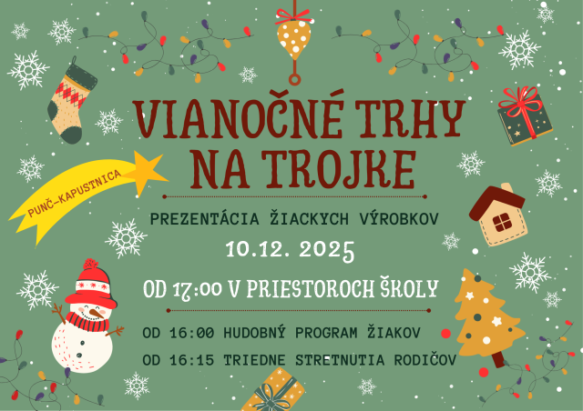 Read more about the article Pozvanie na VIANOČNÉ TRHY NA TROJKE